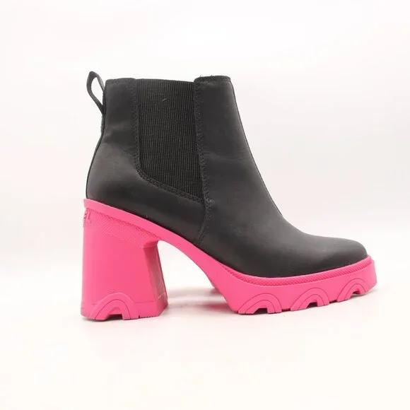 Sorel Brex Waterproof Platform Block Heel Chelsea Boots Women's Size 7.5 Black - Picture 1 of 8